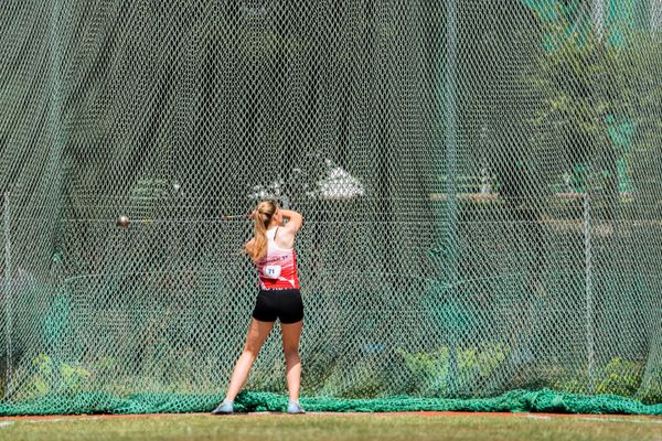 Lara Hundertmark (Einbecker SV) beim Hammerwurf am 03.07.2022 waehrend den NLV+BLV Leichtathletik-Landesmeisterschaften im Jahnstadion in Goettingen (Tag 1)